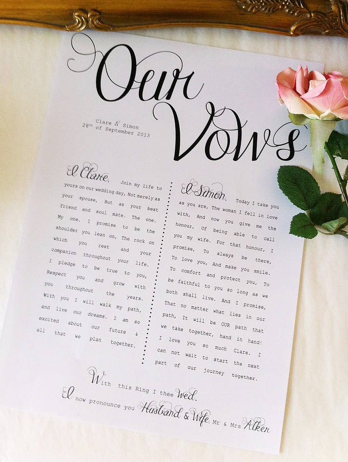 Writing Own Wedding Vows
 A Tailor Made Guide to Writing your own Wedding Vows