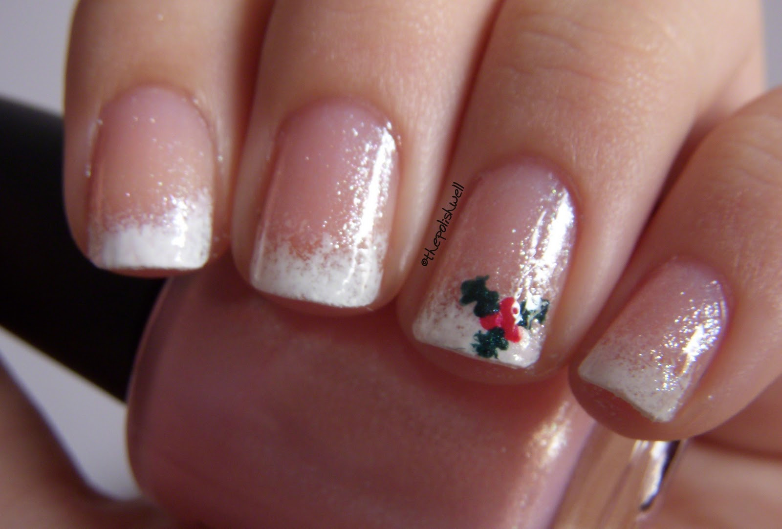Xmas Nail Ideas
 The Polish Well 12 Days of Christmas Day 2 Mistletoe