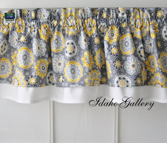 Yellow And Grey Kitchen Curtains
 Gray Yellow White and Black Double Layer Little by