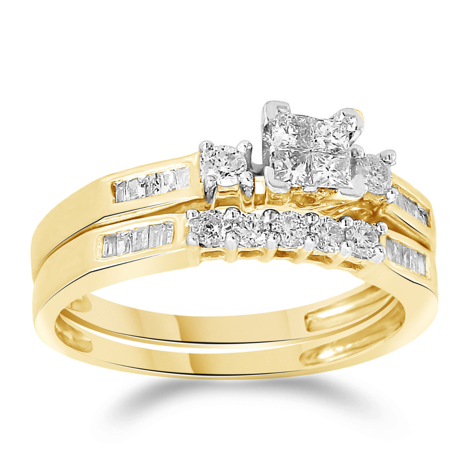 Yellow Diamond Wedding Ring
 La s 10K Yellow Gold Diamond Engagement Ring Princess