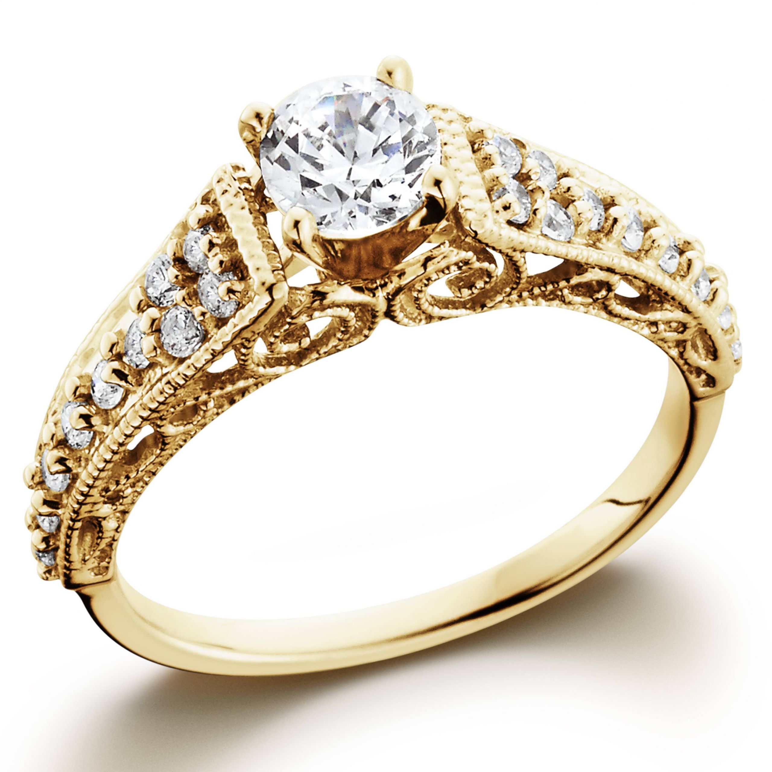 Yellow Diamond Wedding Ring
 5 8ct Vintage Diamond Engagement Ring 14K Yellow Gold