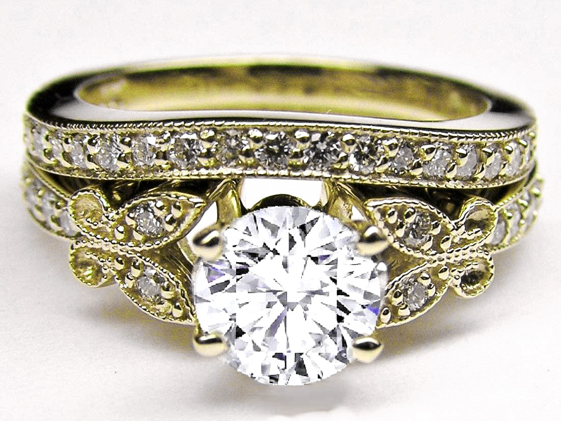Yellow Diamond Wedding Ring
 Engagement Ring Diamond Butterfly Vintage Engagement Ring