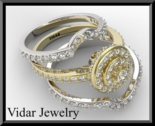 Yellow Gold Wedding Ring Sets
 Yellow And White Gold Diamond Wedding Ring Set Two Tone