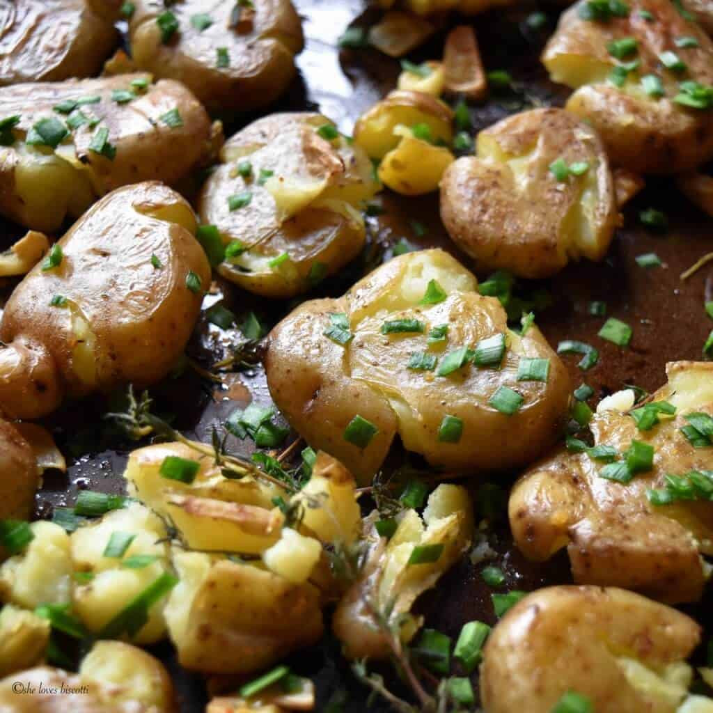Yellow Potato Recipes
 Garlic Chives Smashed Fingerling Yellow Potatoes She