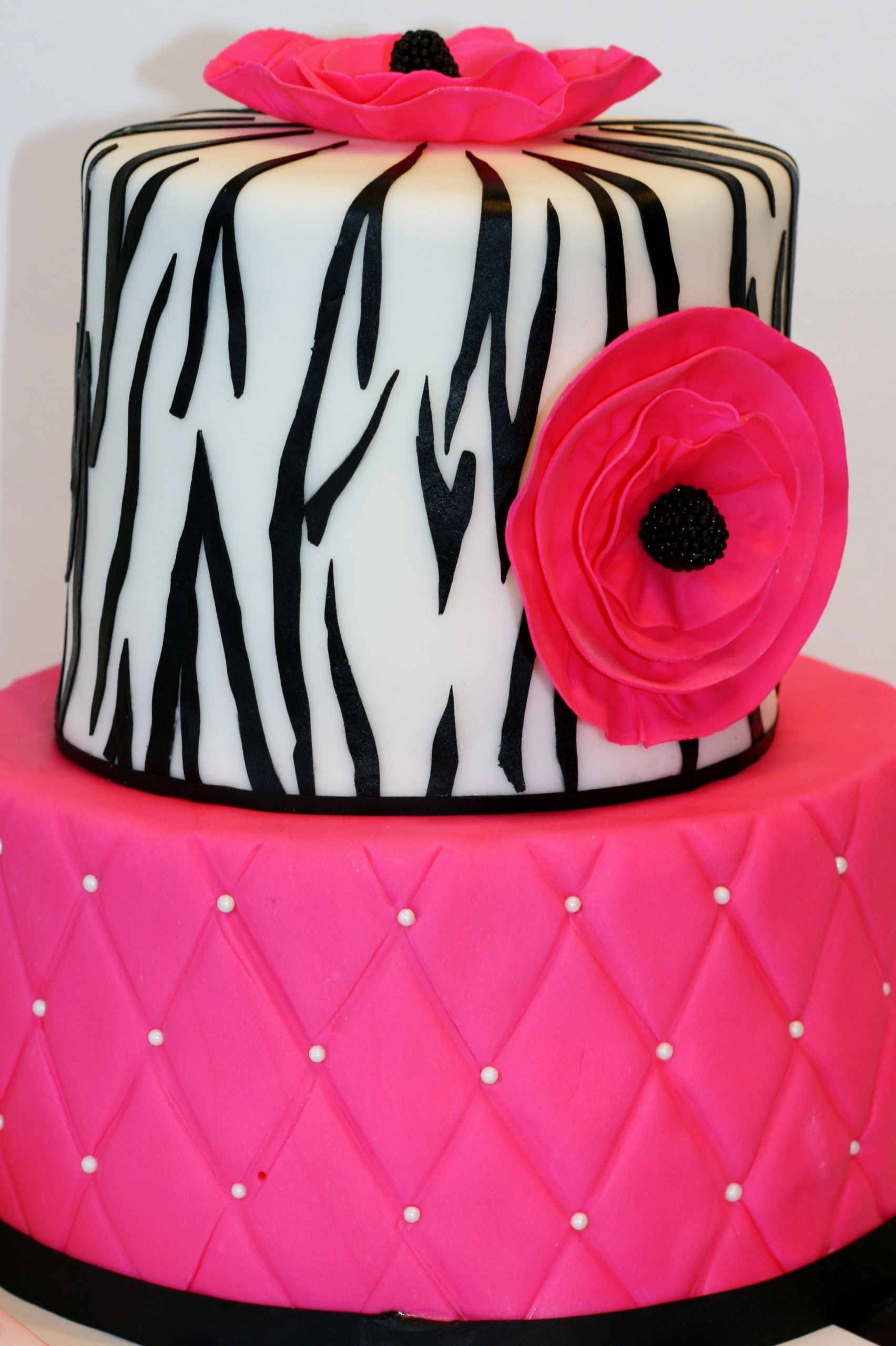 Zebra Birthday Cake
 Sunday Showcase Hot Pink and Zebra Birthday Cake