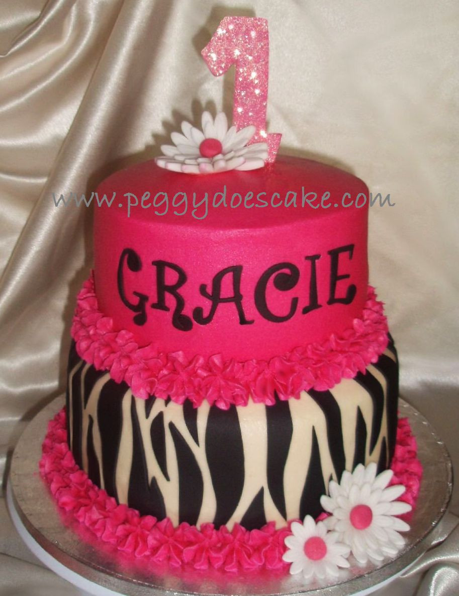Zebra Birthday Cake
 Peggy Does Cake Hot Pink and Zebra Print Cake click