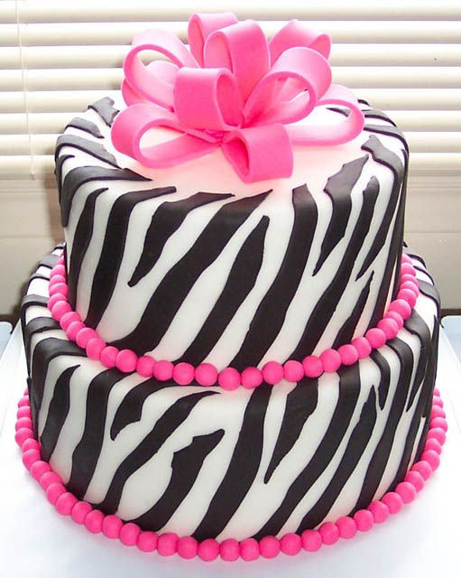 Zebra Birthday Cake
 Zebra Striped Design Wedding Cakes