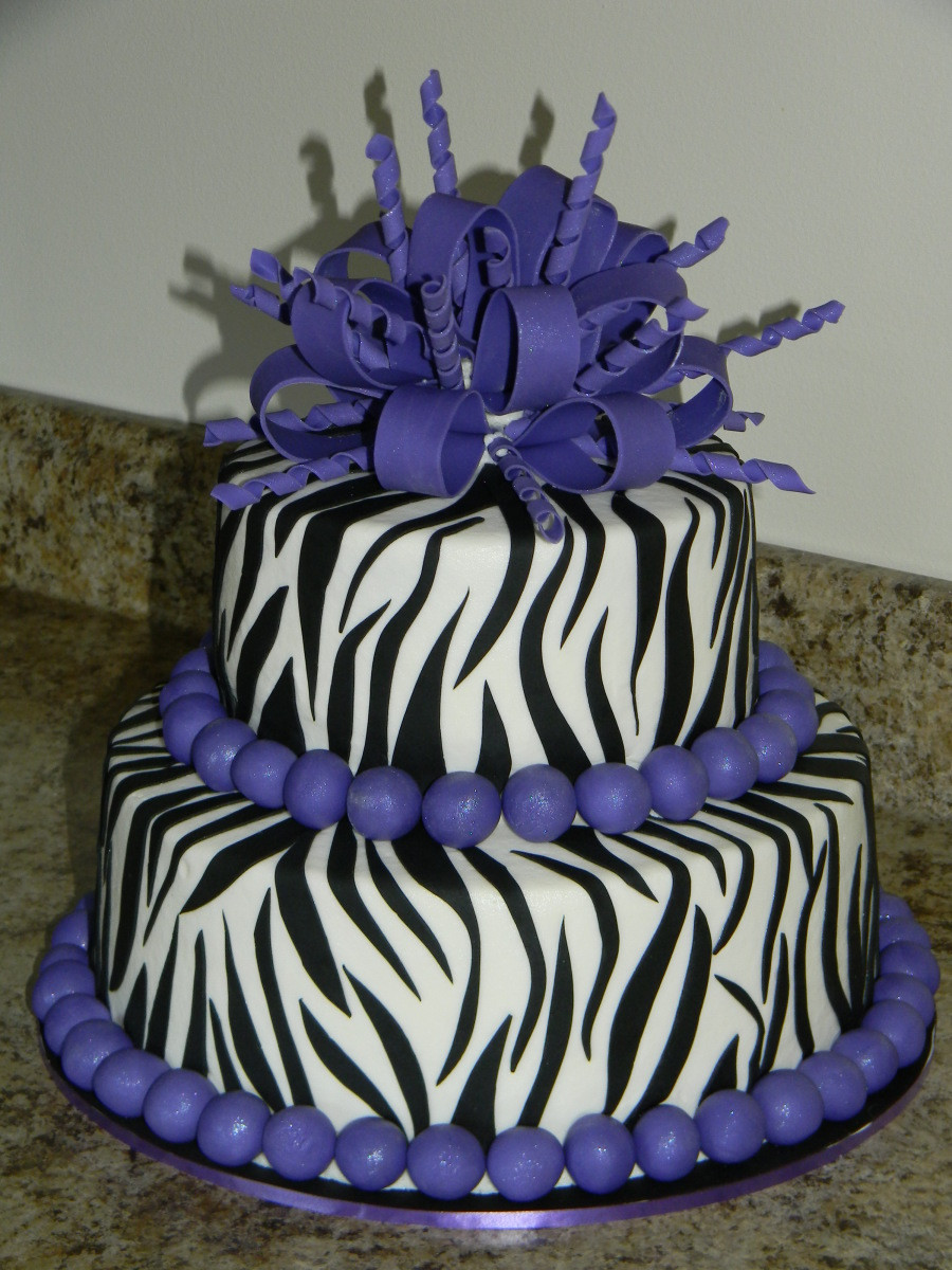 Zebra Birthday Cake
 Purple Zebra Birthday cake Cake Decorating munity