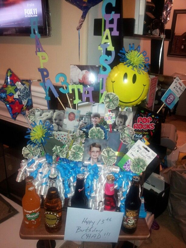 13 Year Old Birthday Party Ideas In The Winter
 Birthday basket for my 13 year old son o in 2019