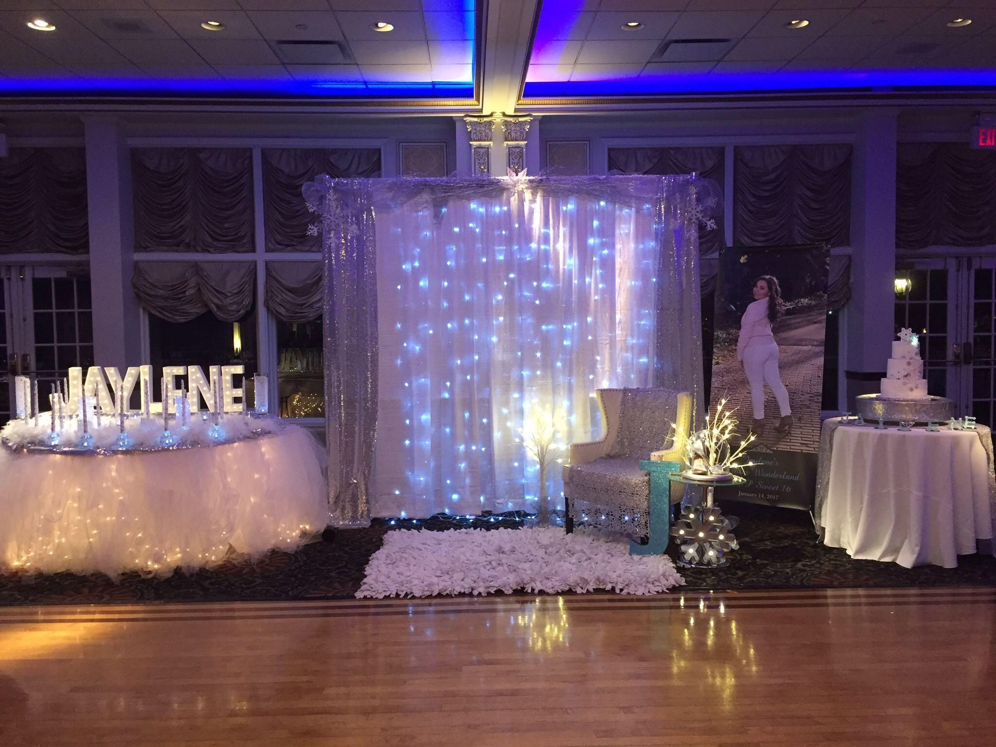 16th Birthday Party Ideas For Winter
 Backdrop for a Princess Winter Wonderland Sweet 16