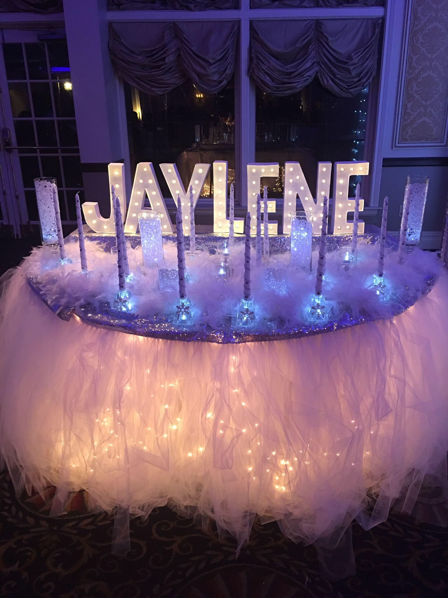 16th Birthday Party Ideas For Winter
 Candle Ceremony Set up Winter Wonderland Sweet 16