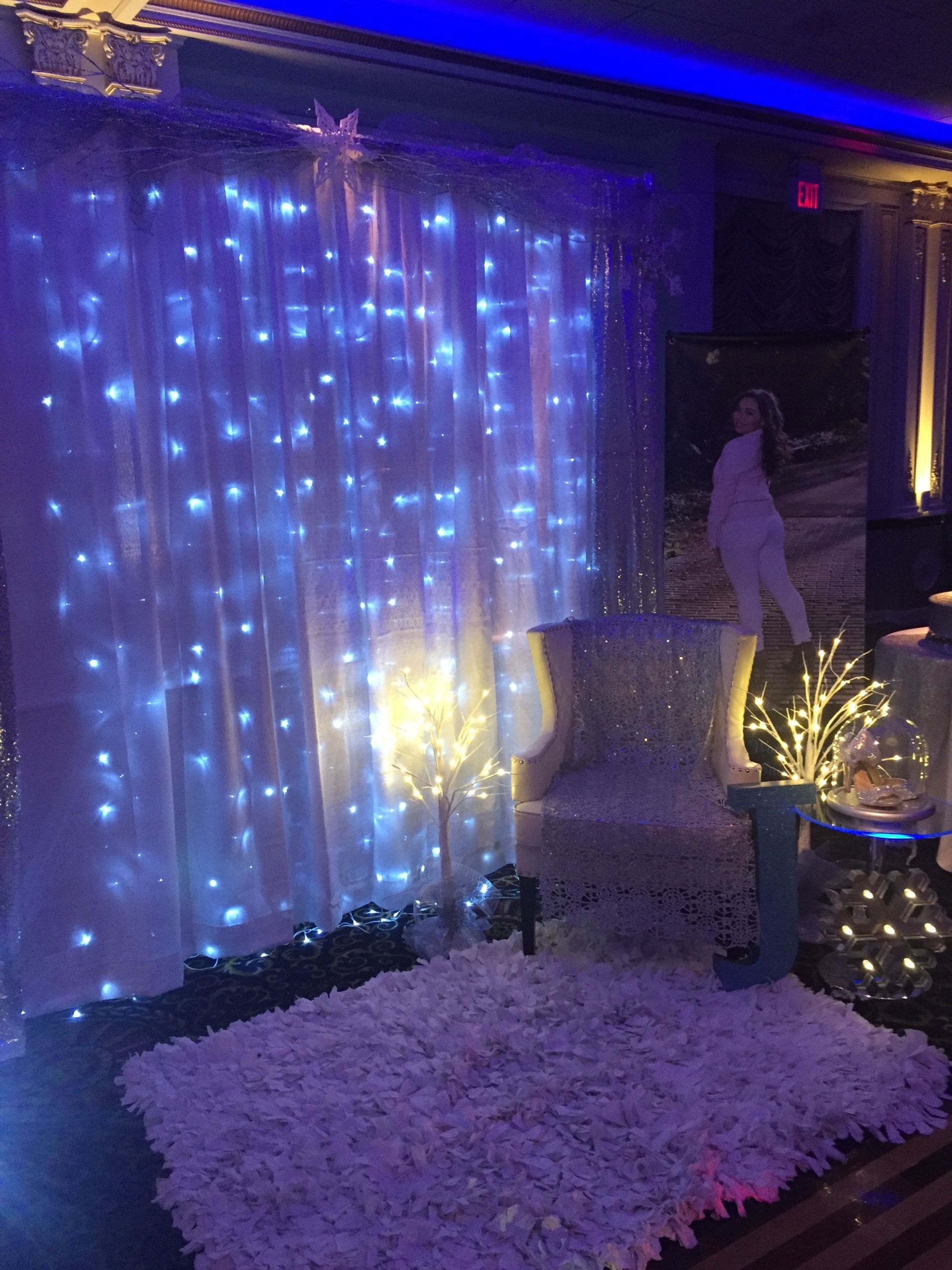 16th Birthday Party Ideas For Winter
 Princess Chair Set up Winter Wonderland Sweet 16