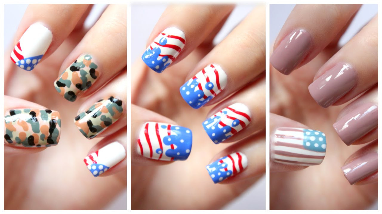 4th Of July Manicure Ideas
 Fourth of July Nails ☆ Three Cute Designs