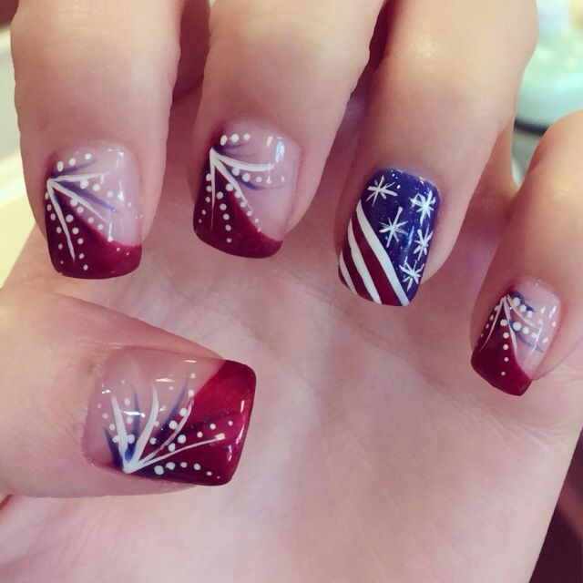 4th Of July Manicure Ideas
 Fourth of July nail art by Ivy Nguyen
