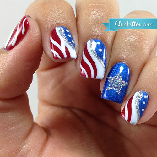 4th Of July Manicure Ideas
 Patriotic Fourth of July Nail Art – Chickettes Natural