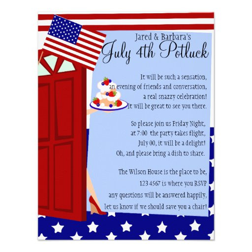4th Of July Potluck Ideas
 4th of July Potluck Party Announcement