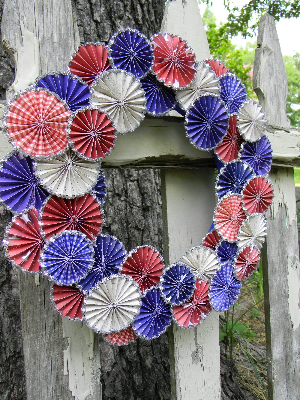 4th Of July Wreath Ideas
 Stamptramp 4th of July Rosette Wreath