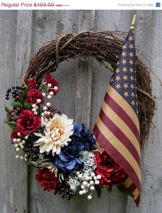 4th Of July Wreath Ideas
 60 Amazing 4th July Wreaths For Your Front Door DigsDigs