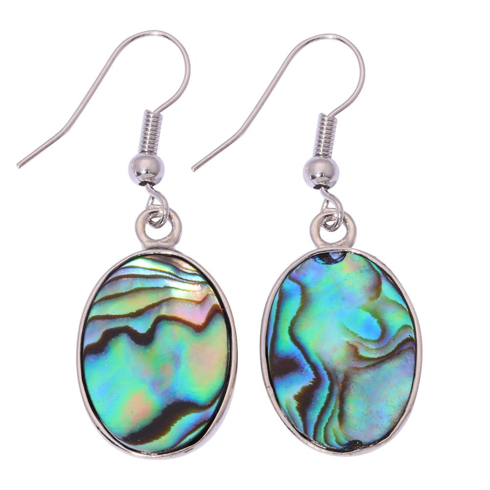 Abalone Shell Earrings
 18K White Gold Filled Natural Abalone Shell Women Jewelry