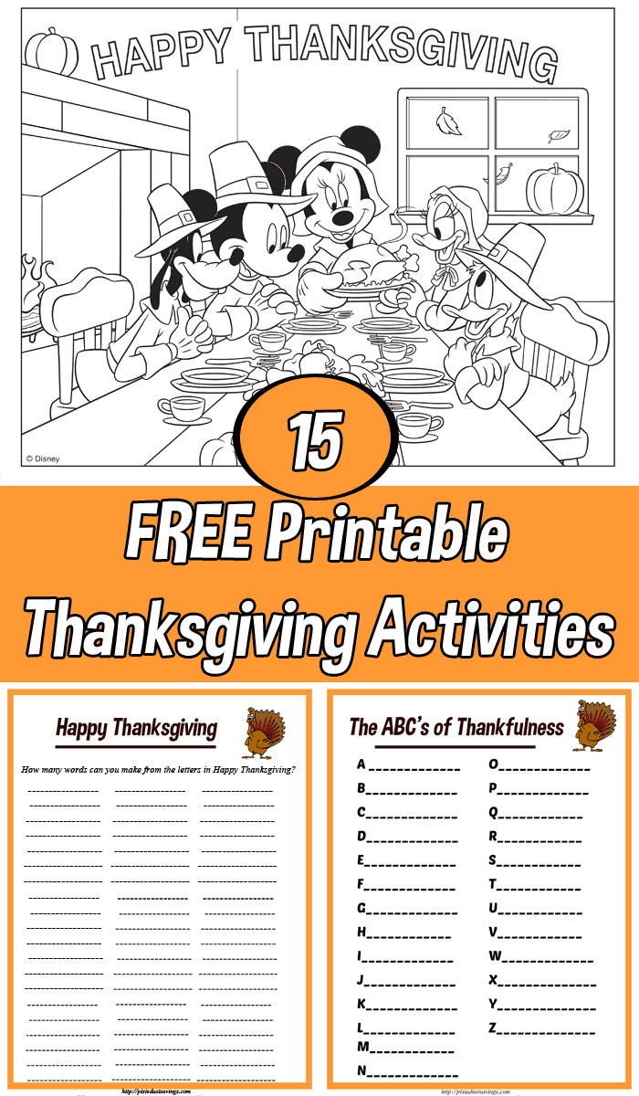 Activities For Thanksgiving
 Fun Thanksgiving Printable Activities for Kids