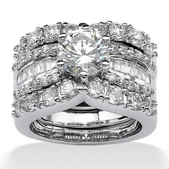 Amazon Wedding Rings
 PalmBeach Jewelry Platinum Over Sterling Silver
