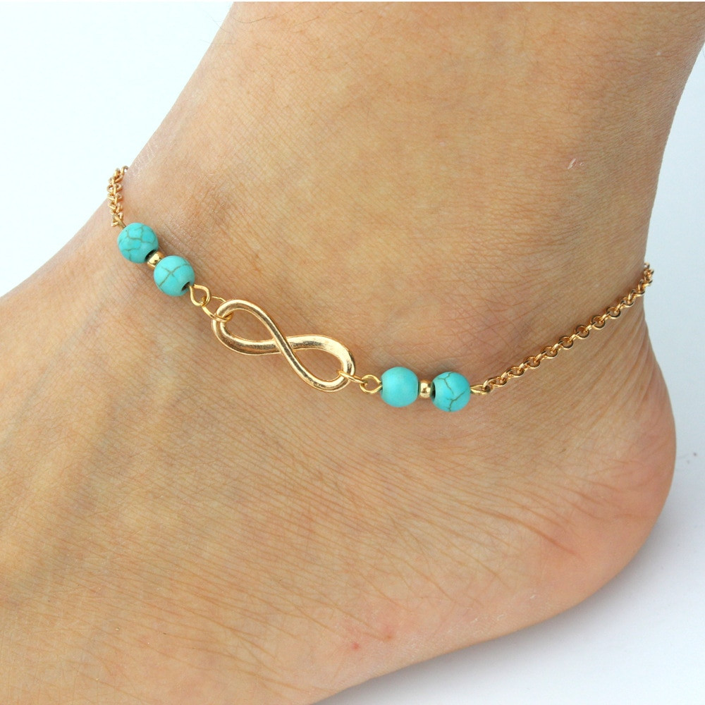 Anklet Infinity
 2016 New Summer Anklet Women Fashion Beads Infinity Ankle