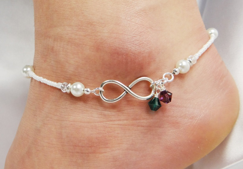 Anklet Infinity
 Anklet Ankle Bracelet Infinity Anklet His and Her Birthstone