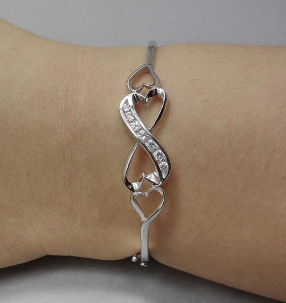 Anklet Infinity
 Sterling Silver Infinity Bracelet Cuff Anklet Bangle by