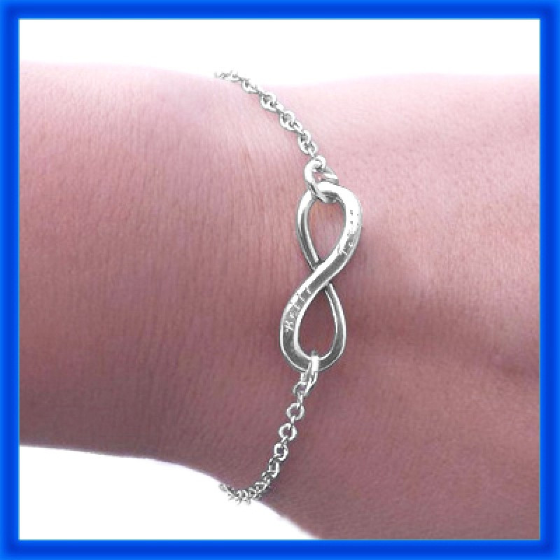 Anklet Infinity
 Personalised Neatie Infinity Bracelet Anklet Sterling Silver