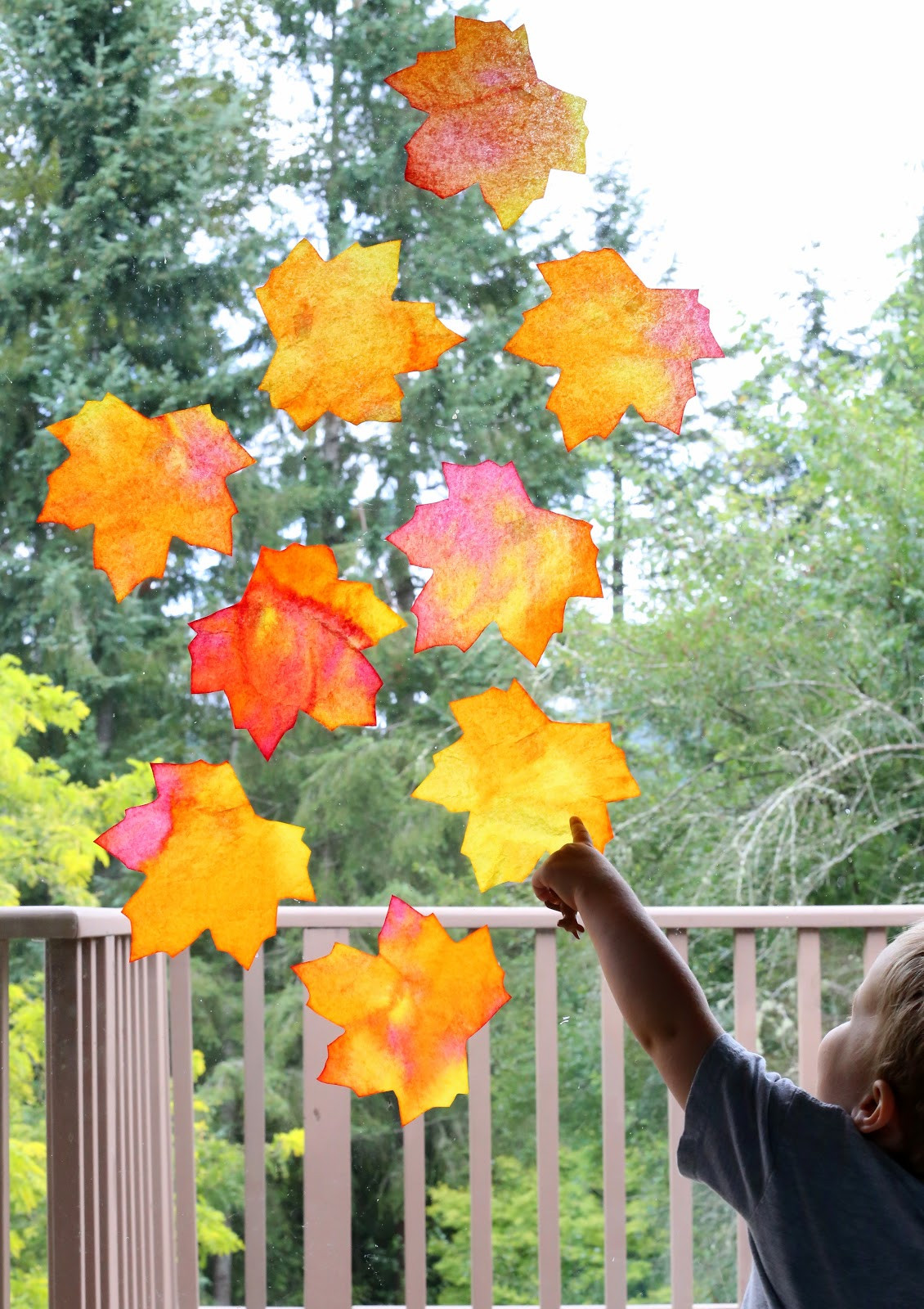 Autumn Arts And Crafts
 Fall Window Art Leaf Suncatchers Free Printable Template