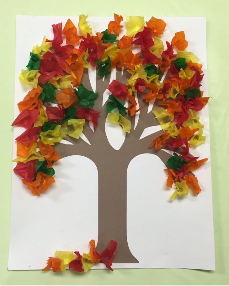 Autumn Arts And Crafts
 Fall Tissue Paper Tree …