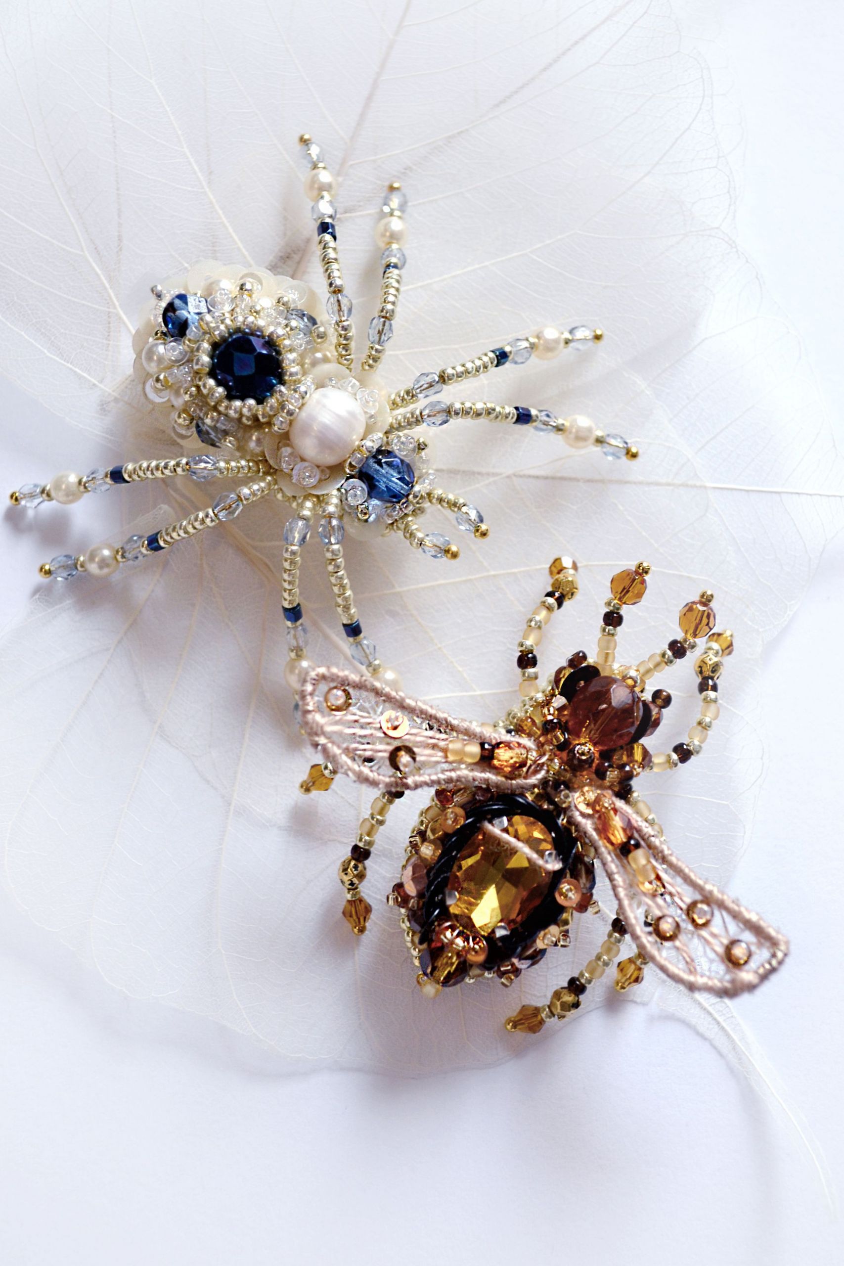 Beaded Brooches
 Bee and Spider brooches
