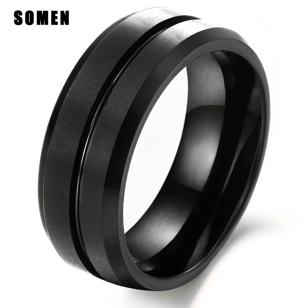 Black Wedding Rings For Men
 2018 New 8mm Black Tungsten Carbide Ring Men s Wedding