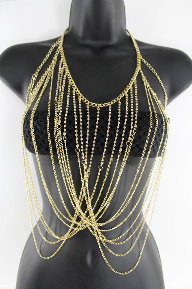 Body Chain Necklace
 New Women Bikini Body Chains Gold Necklace Fashion Jewelry