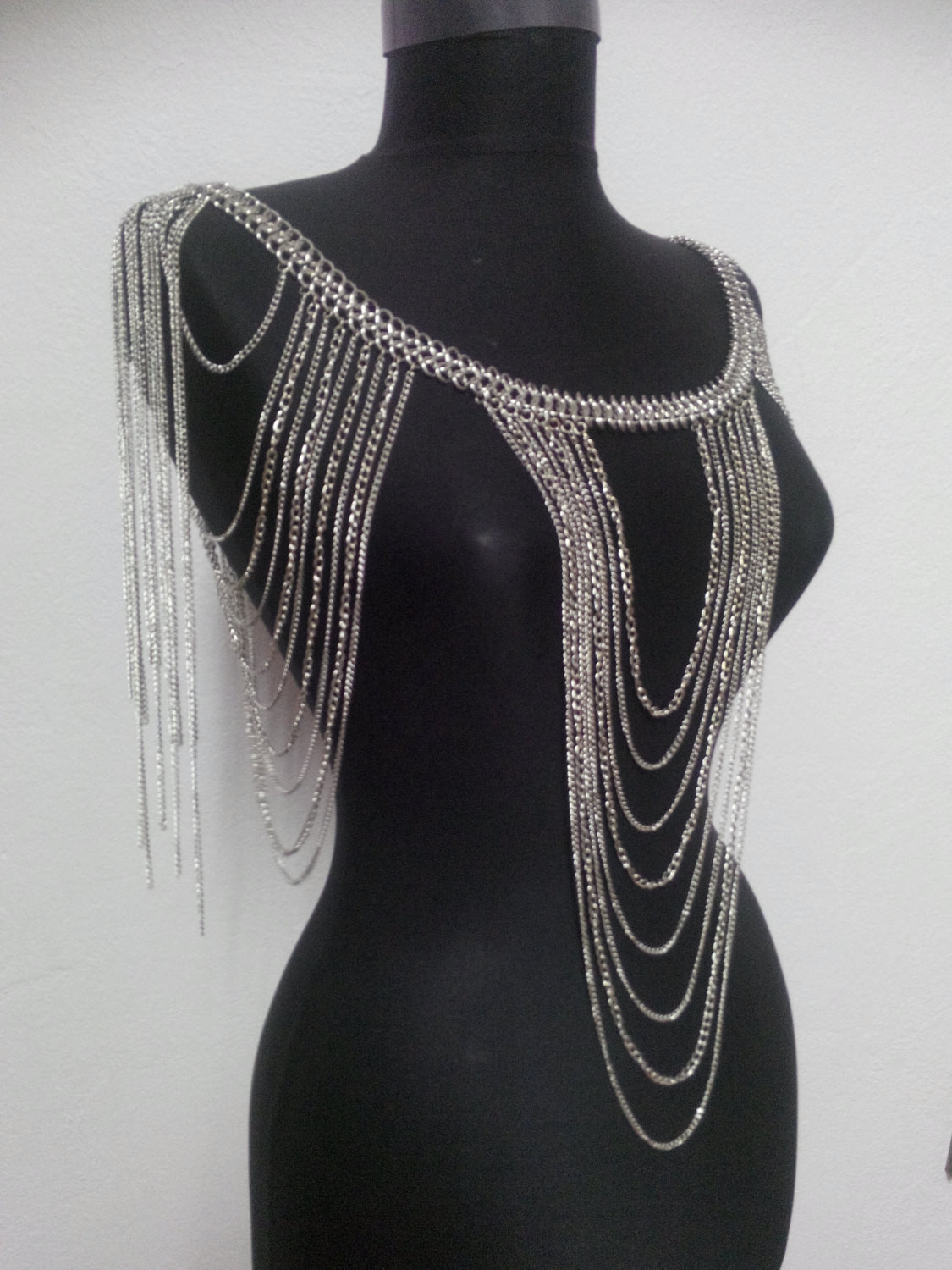 Body Chain Necklace
 Silver Body Chain Body chain Shoulder chain Necklace