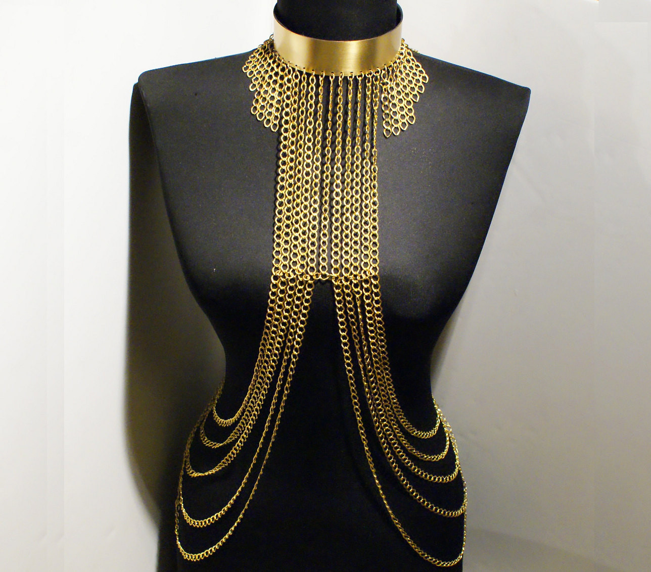 Body Chain Necklace
 gold body chain body jewelry chain by BeyhanAkman on Etsy