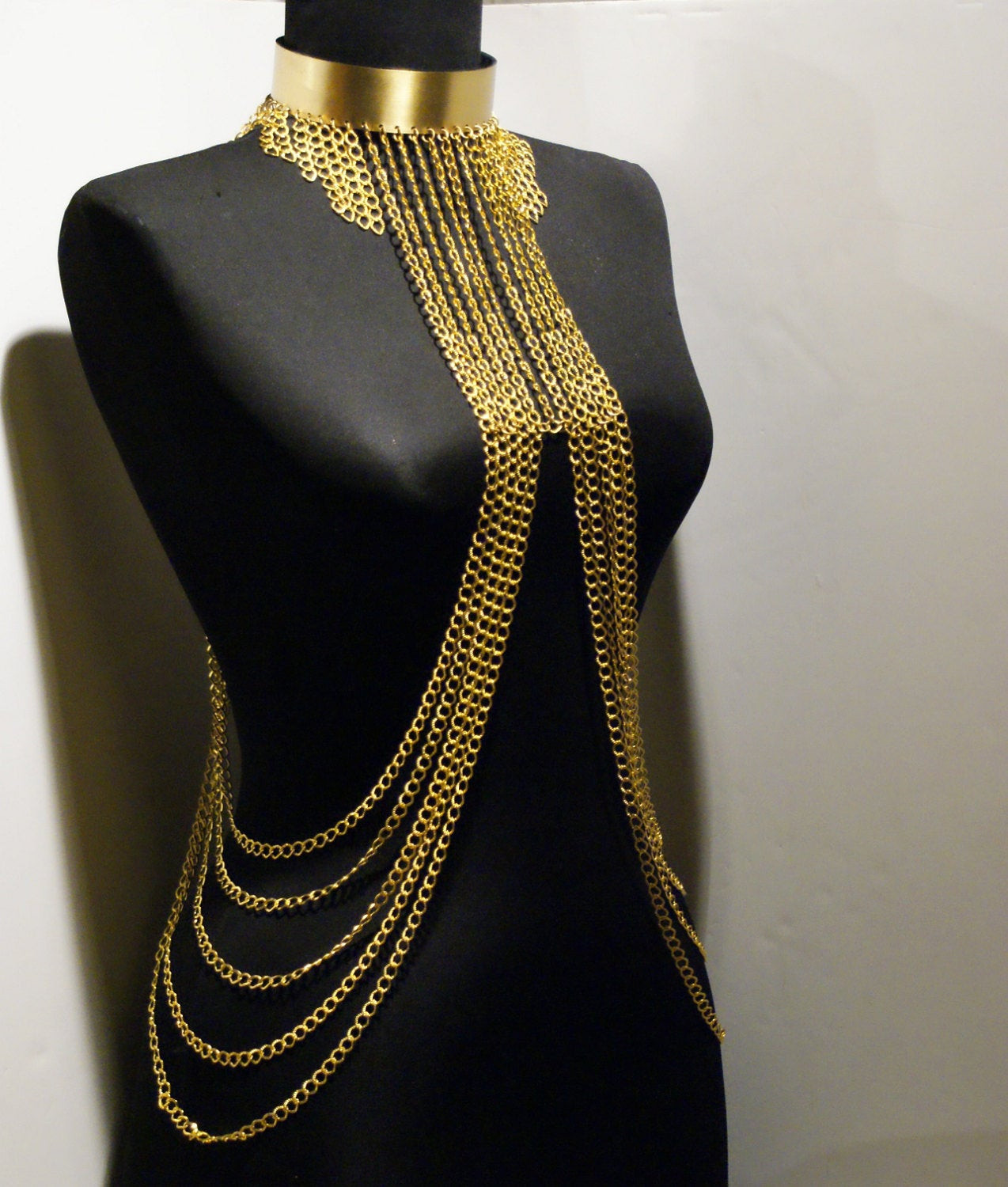 Body Chain Necklace
 gold body chain body jewelry chain by BeyhanAkman on Etsy