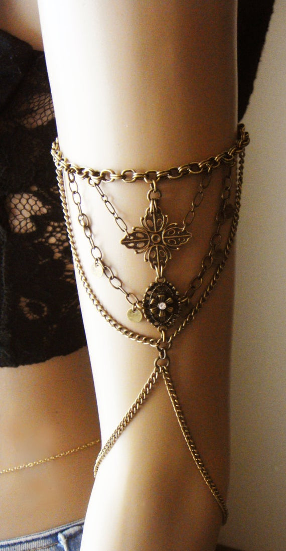 Body Jewelry Arm
 Chain Armlet Shoulder armor chain shoulder jewelry Shoulder
