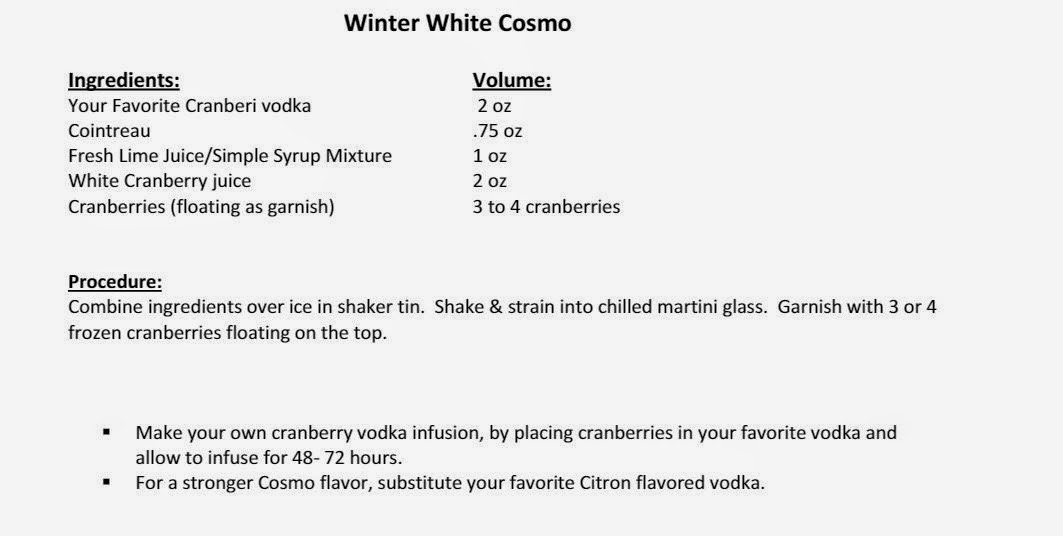 Bonefish Winter White Cosmo Recipe
 Gypsy Soul Life Bonefish Grill "exclusive" Winter White