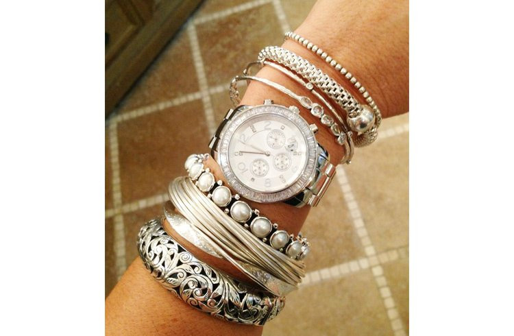 Bracelets To Wear With Watch
 How to Wear Silver Bangle Bracelets