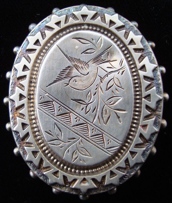 Brooches Aesthetic
 Victorian Antique Sterling Silver Brooch Pin 1885 from
