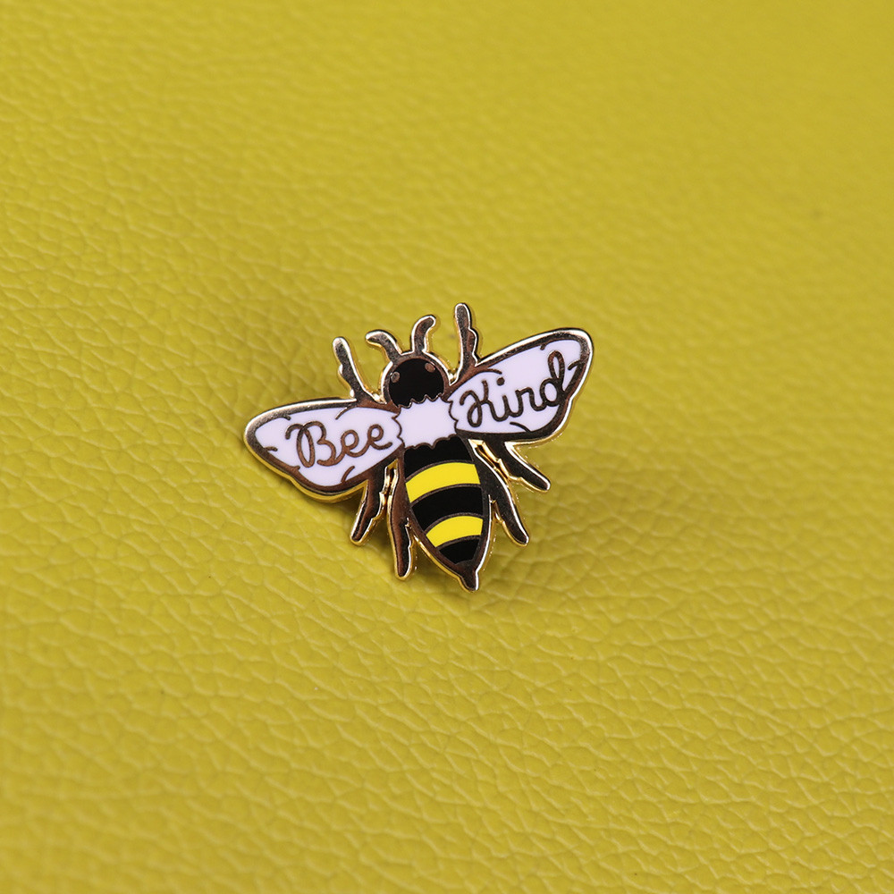 Brooches Aesthetic
 Bee kind enamel pin cute honey bee badge be kind pin save