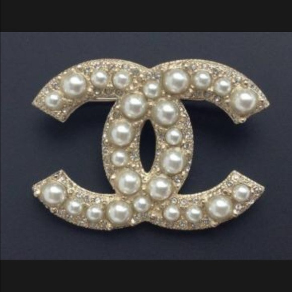Chanel Brooches
 CHANEL Chanel gold cc pearl pin brooch new in box from