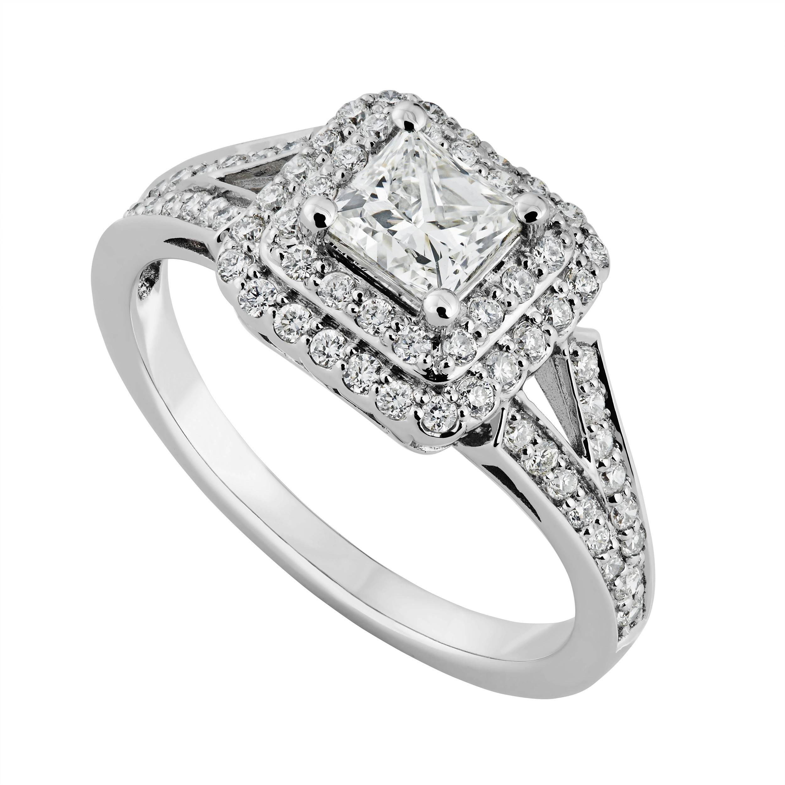 Cheap Princess Cut Engagement Rings
 15 Ideas of White Gold Diamond Cut Wedding Rings