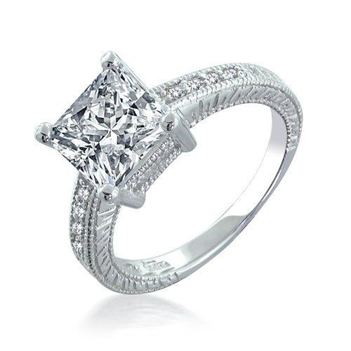 Cheap Princess Cut Engagement Rings
 Sterling Silver 2 9 ct Princess CZ Engagement Ring