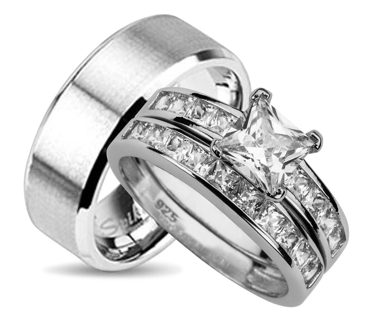 Cheap Wedding Band Sets His And Hers
 LaRaso & Co His and Hers Wedding Ring Set Matching