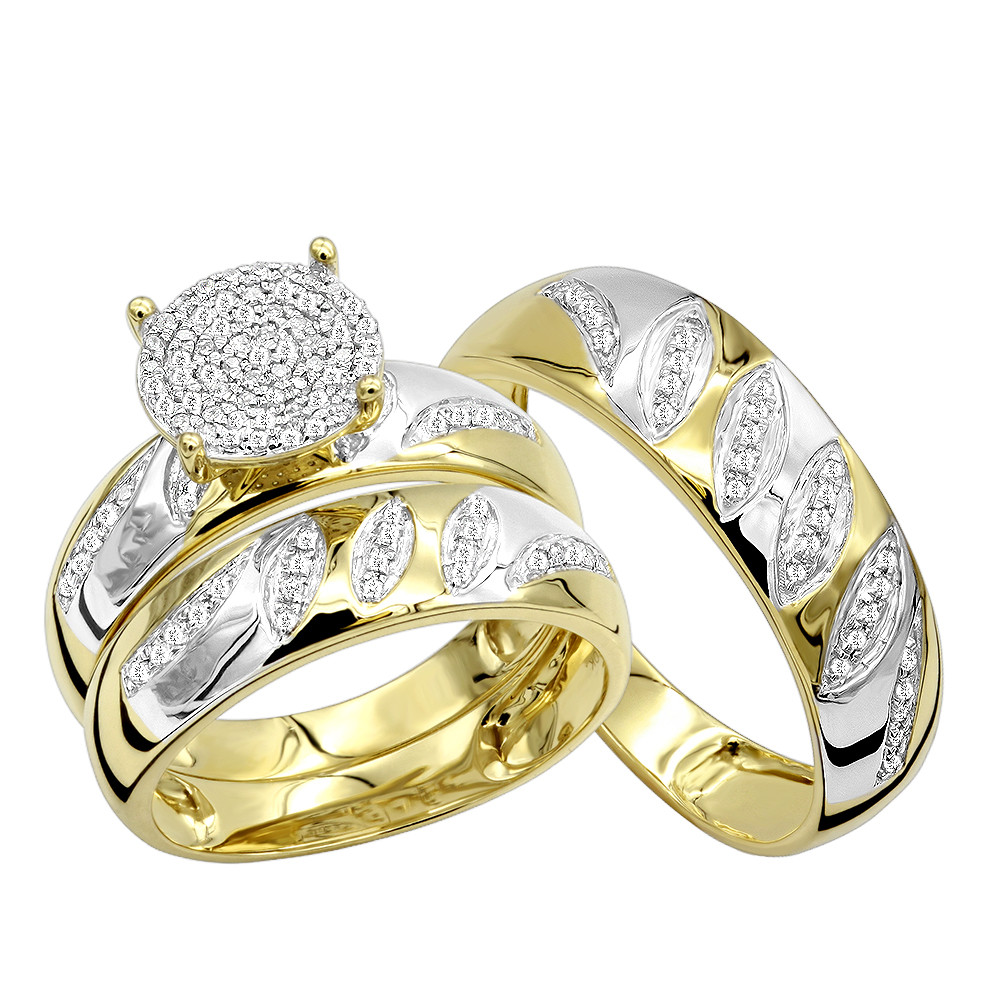 Cheap Wedding Band Sets His And Hers
 Cheap Engagement Rings and Wedding Band Set in 10K Gold
