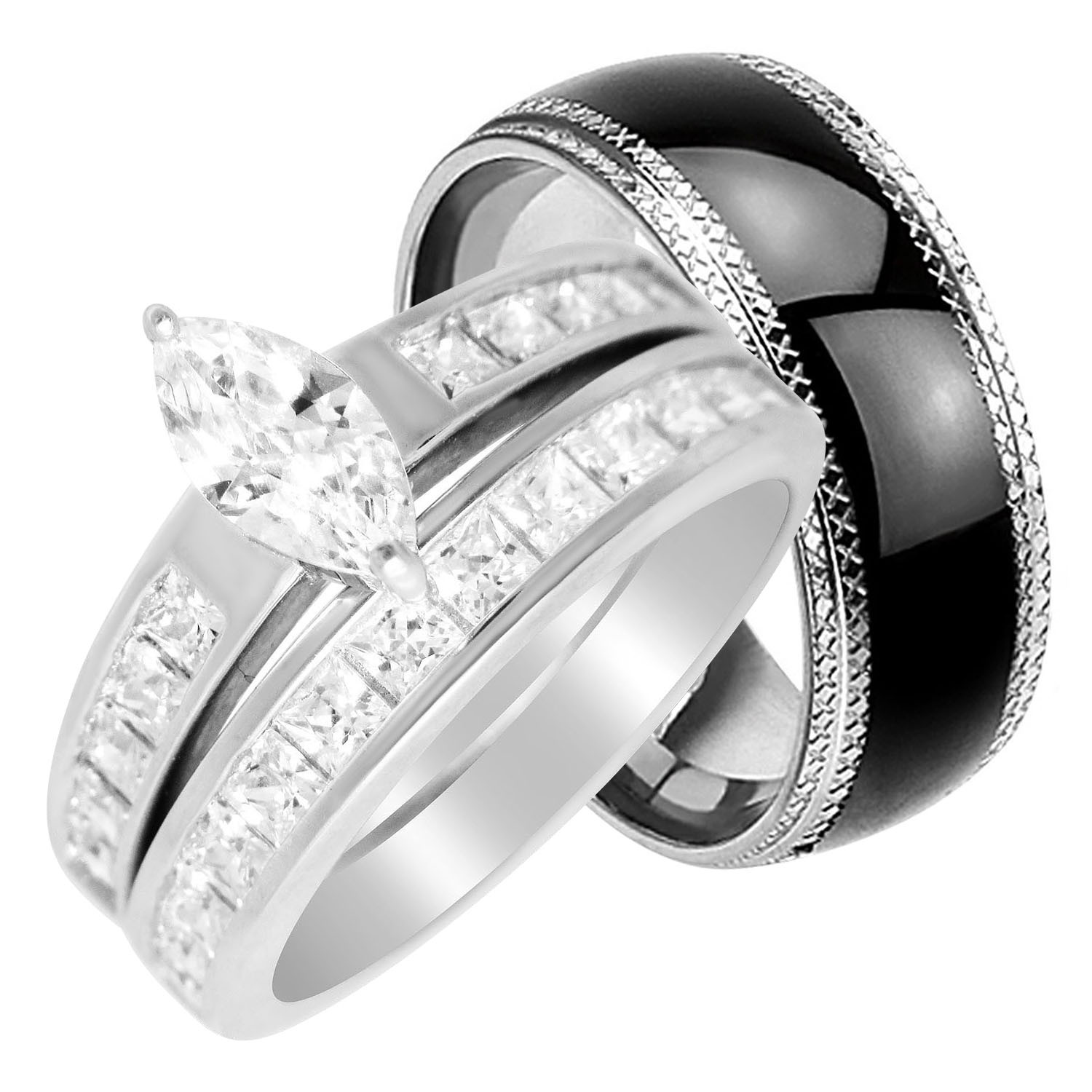 Cheap Wedding Band Sets His And Hers
 LaRaso & Co His Hers Wedding Rings Set Cheap Matching