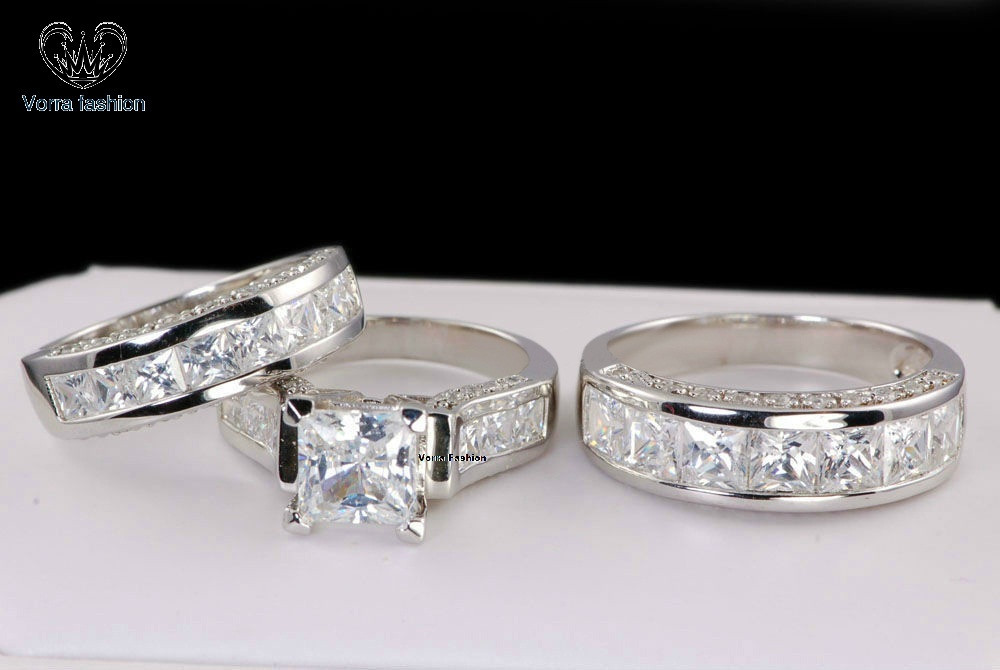 Cheap Wedding Ring Sets His And Hers
 10K White Gold His and Her Diamond Engagement Bridal