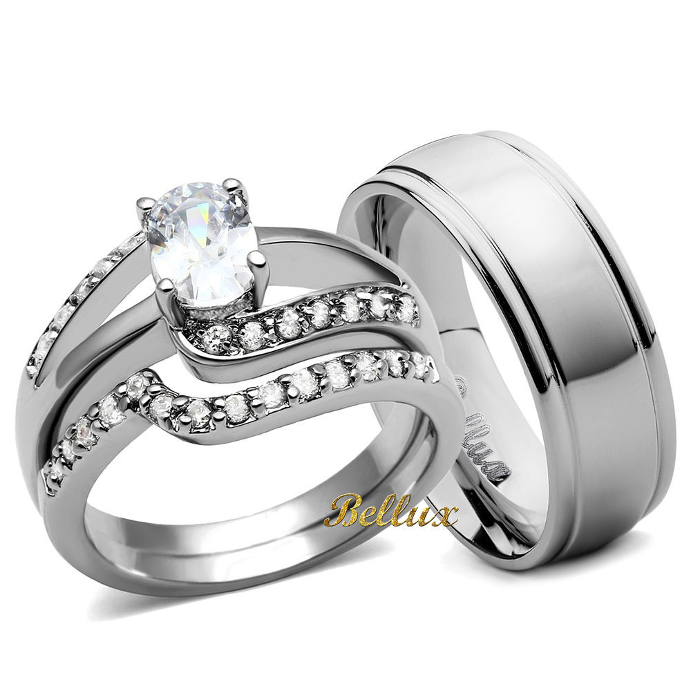 Cheap Wedding Ring Sets His And Hers
 His and Hers Wedding Ring Sets Women s Oval CZ Rings Set